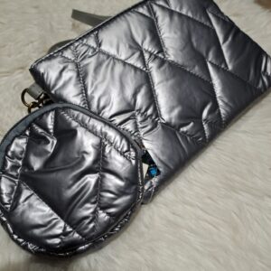 pochette doudoune argent